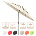 thumbnail image 2 of Yescom Parasol de Patio 11 Pieds 3 Niveaux avec Housse de Protection Manivelle Inclinaison Aluminium, 2 of 11