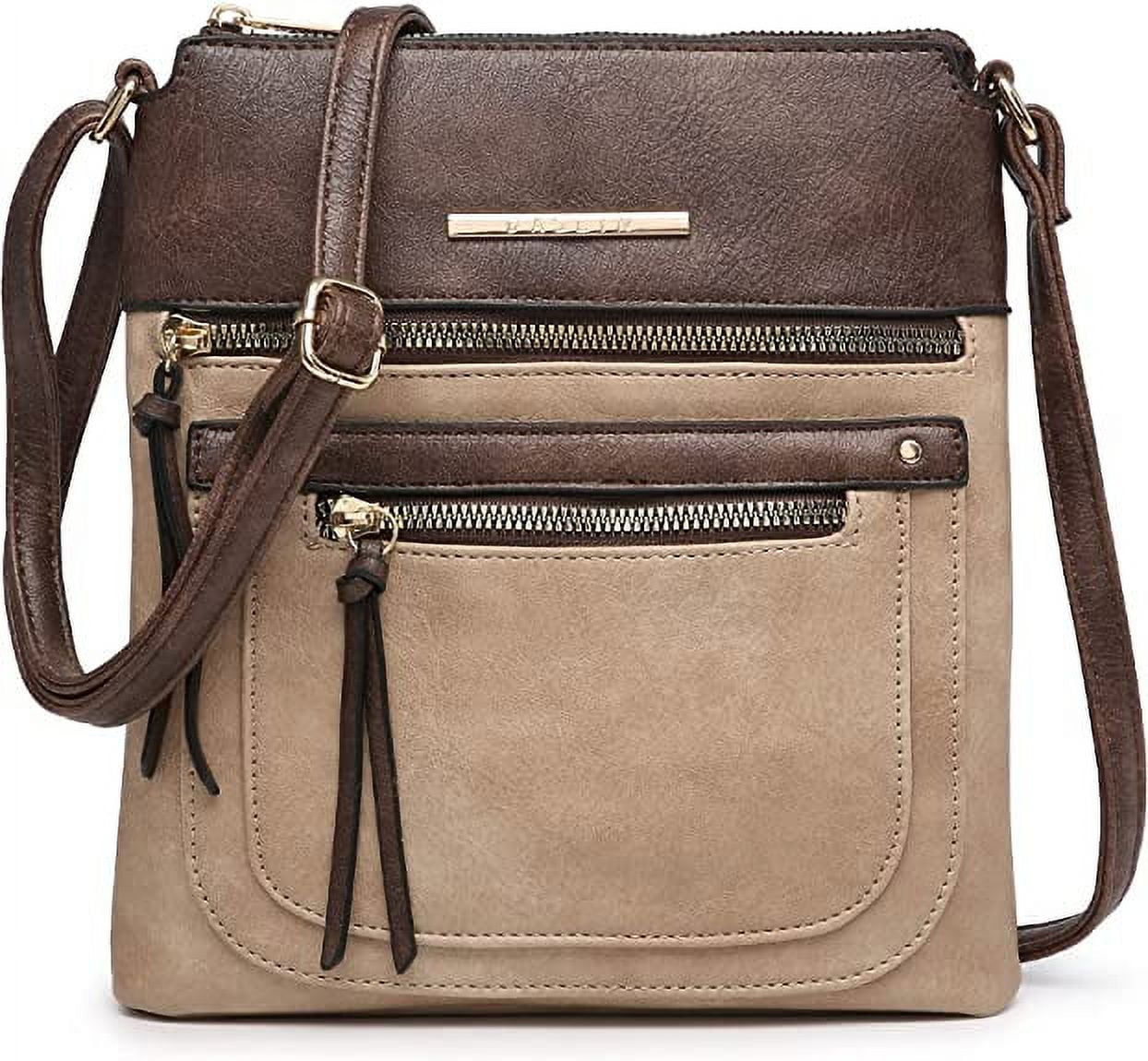 Dasein Women's Beige Vegan Leather Crossbody Bag photo 1
