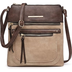 Dasein Women's Beige Vegan Leather Crossbody Bag