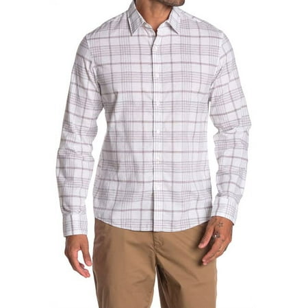 Michael Kors DARK BLUE Clem Check-Print Slim Fit Shirt, US Medium