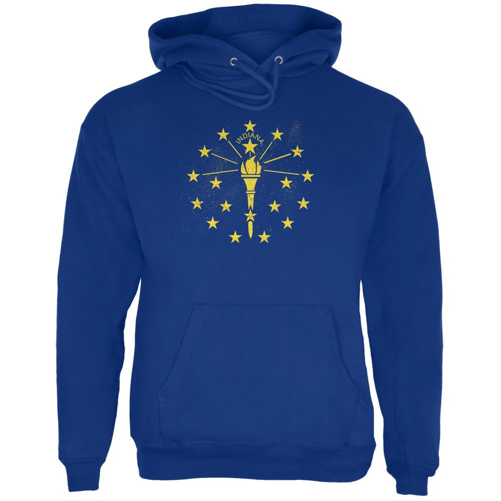 Born and Raised Indiana State Flag Mens Hoodie