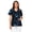 Blue Butterflies, variant on Cow Print Oattern Nursing Uniform Top for Nurses Stretchy V Neck Scrub Top with Two Front Pockets for Clinic, Healthcare Environments, Hospital