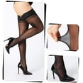 thumbnail image 5 of TYGHBN Women Thigh High Stockings Silicone Lace Top Semi Sheer Pantyhose for Women Nylon Womens Fishnet Tights Bodysuit Women Garter Belt and Stocking Set Small Stockings Christmas Bulk Big Stockings, 5 of 6