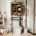 thumbnail image 4 of Gymax Armoire au-Dessus de la Toilette Organisateur de Rangement de Salle de Bain Gain de Place avec 2 Portes en Treillis, 4 of 10