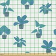thumbnail image 2 of Ambesonne Floral Fabric by the Yard Upholstery, Repeating Botanical Plants, 10 Yards, Sea Blue and Dark Turquoise, 2 of 5