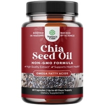 Chia Seed Oil Extract Capsules - Plant Based Omega 3 6 9 Supplement and Daily Fiber Capsules for Digestive and Immune Support and Heart Health - Omega 3 Fatty Acids Supplement for Men and Women - 60c