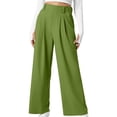 thumbnail image 2 of Women's Pleated Dress Pants High Waisted Wide Leg Dressy Trousers with Pockets Business Casual Pants Office Work Pants, 2 of 7