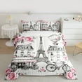 thumbnail image 2 of Castle Fairy Romantic Eiffel Tower Bedding Comforter Set 2pcs for Boys Girls,Happy Valentine's Day Twin Comforter Sets Microfiber,Chic Floral Flower Rose Breathable Bedding Set,Luxury Bedroom Decor, 2 of 8