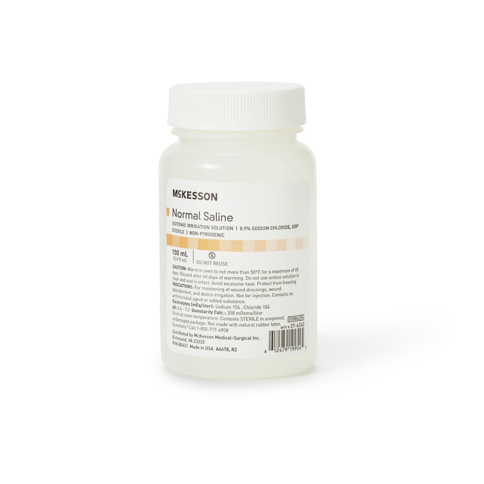 McKesson Normal Saline Solution, Sterile 0.9 Sodium Chloride, 100 mL