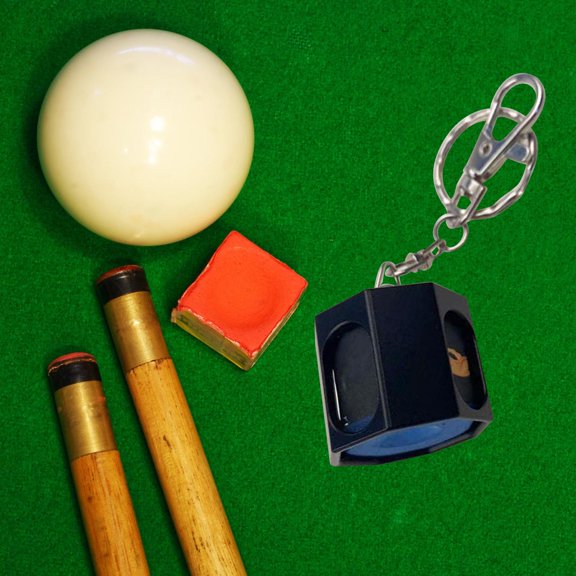 Pool Cue Chalk Holder Keychain Metal Lightweight Portable Chalk Storage Case Black