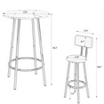 thumbnail image 7 of PAPROOS Bar Table Set for 2, Wood Tabletop and Chairs with Back, Small Dining Table for Kitchen Breakfast Nook Living Room Dinette,Gray+Black, 7 of 7