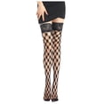 thumbnail image 2 of Lolmot Women Thigh High Stockings Fishnet Knee High Stockings Sexy Black Fishnets Stocking for Women and Girls, 2 of 5