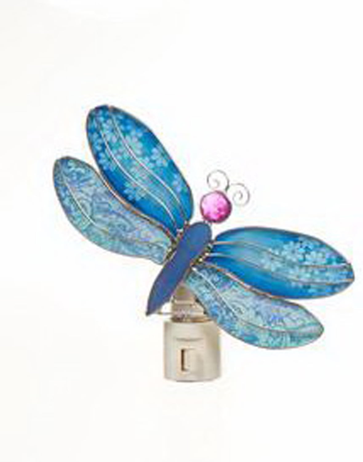Rotating Light Sensor Swivel Dragonfly Night Light Bedroom Bathroom Kitchen Decor Wall Plug in Stained Glass Insect Bug Gift For Friend
