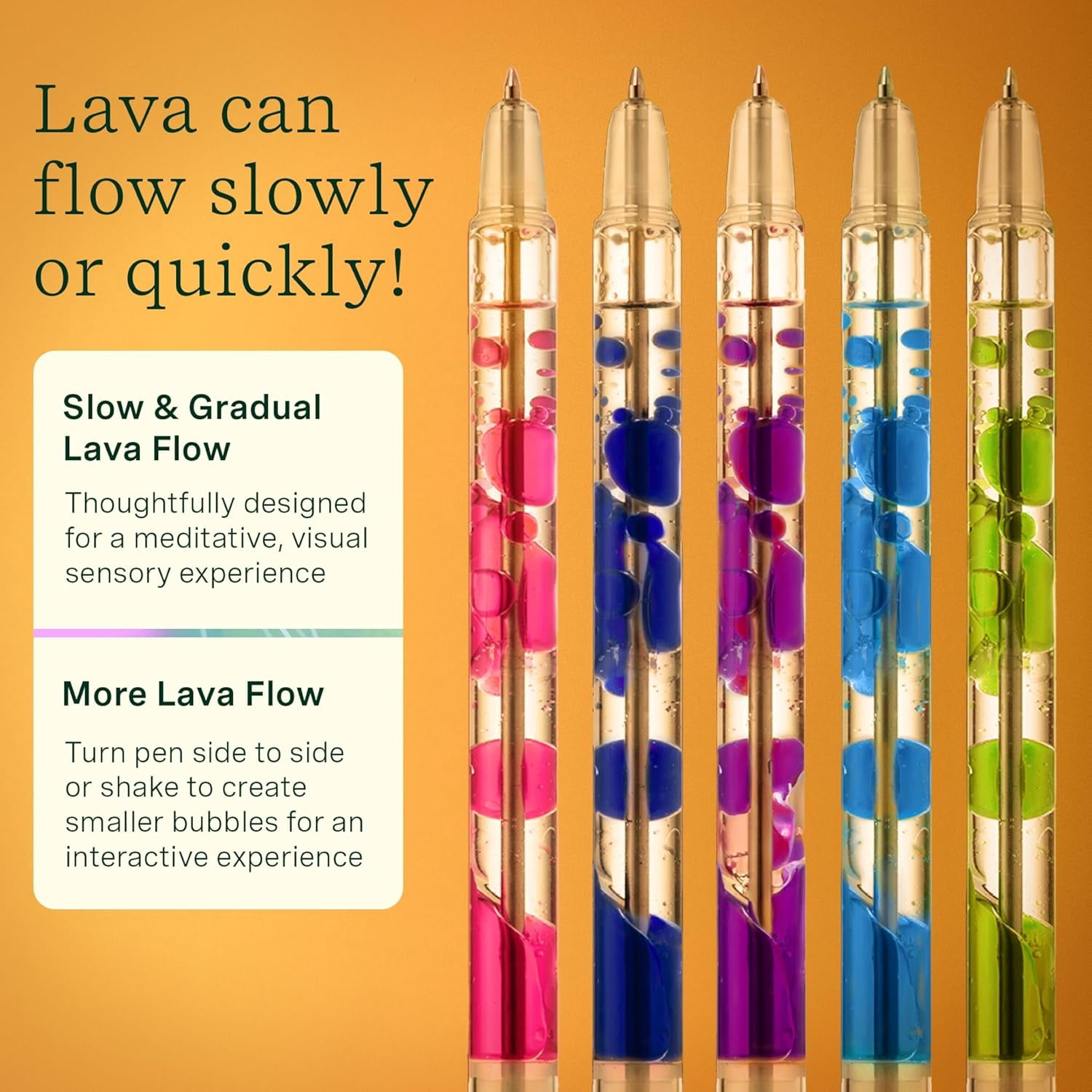 Lifelines Scented Lava Gel Pen Set, 10-Pack - 0.5mm Colored Gel Pens Infused with Scented Essential Oil Blends & Mesmerizing Lava