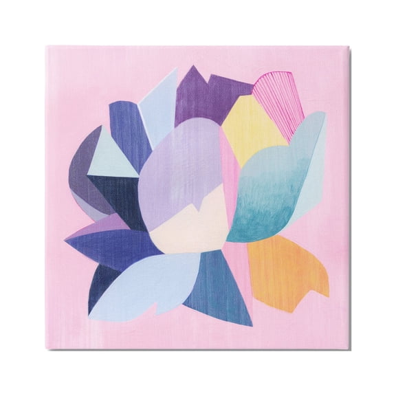 Stupell Industries Abstract Pop Blooming Flower Abstract Painting Gallery Wrapped Canvas Art Print Wall Art, 24 x 24