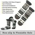 thumbnail image 2 of Cozylook Men's Fuzzy Slipper Socks Non-Slip Grips Warm Thermal Winter Socks Cozy Christmas Gifts Gray Snowflake SM 7-10, 2 of 5