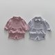 thumbnail image 3 of Korean Baby Children's Hoodies Set Sweatshirt and Shorts 2Pcs for Boys and Girls 0-5Y Spring Autumn Kid's Waffle Clothing Outfit, 3 of 6