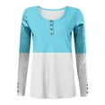 thumbnail image 3 of Tawop Shirts for Women Womens Tee Shirts Round Neck Long Sleeve Loose Button Blue Xxxl(Us:14), 3 of 4