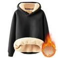 thumbnail image 3 of HAJWOH Sherpa Hoodie for Men Heavy Weight Fleece Lined Long Sleeve Hooded Sweatshirt Thick Warm Big Tall Drawstring Pullover Winter Comfort Sweater Black 5XL, 3 of 8
