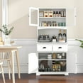 thumbnail image 4 of Costway 67" Kitchen Buffet Freestanding Pantry Cabinet Sideboard with Tempered Glass Doors White, 4 of 10