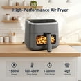 thumbnail image 2 of 4 Qt Air Fryer with Visible Window, 8-in-1 Digital Controls, 1500W, Nonstick Dishwasher-Safe Basket, 60-Min Timer, Grey, 2 of 7