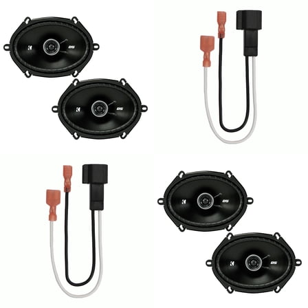 Kicker (2 Pair ) 43DSC6804 6x8" Speakers with 72-5600 Adapters Compatible with Select 1998 & Up Ford