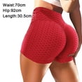 thumbnail image 2 of Rawiri Pantalones cortos deportivos para mujer, cintura alta, textura de burbuja, pantalones cortos ajustados para levantar glúteos y fitness, 2 of 5