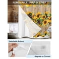 thumbnail image 3 of No Hook Cloth Fabric Shower Curtain with Snap in Liner, Brown Sunflower Waterproof Shower Curtains Set with See Through Top Window, Rustic Country Star Spring Summer Wooden Bath Curtains 72"x96", 3 of 6