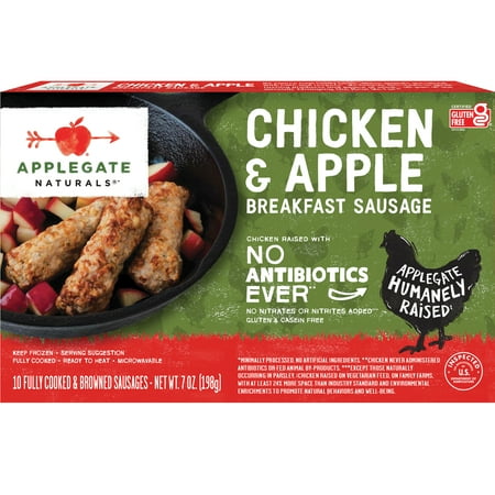 Applegate Natural Chicken & Apple Breakfast Sausage Links, 7oz (Frozen)