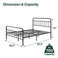 thumbnail image 2 of Zinus Florence 42" Metal Platform Bed Frame, Black, Queen, 2 of 15