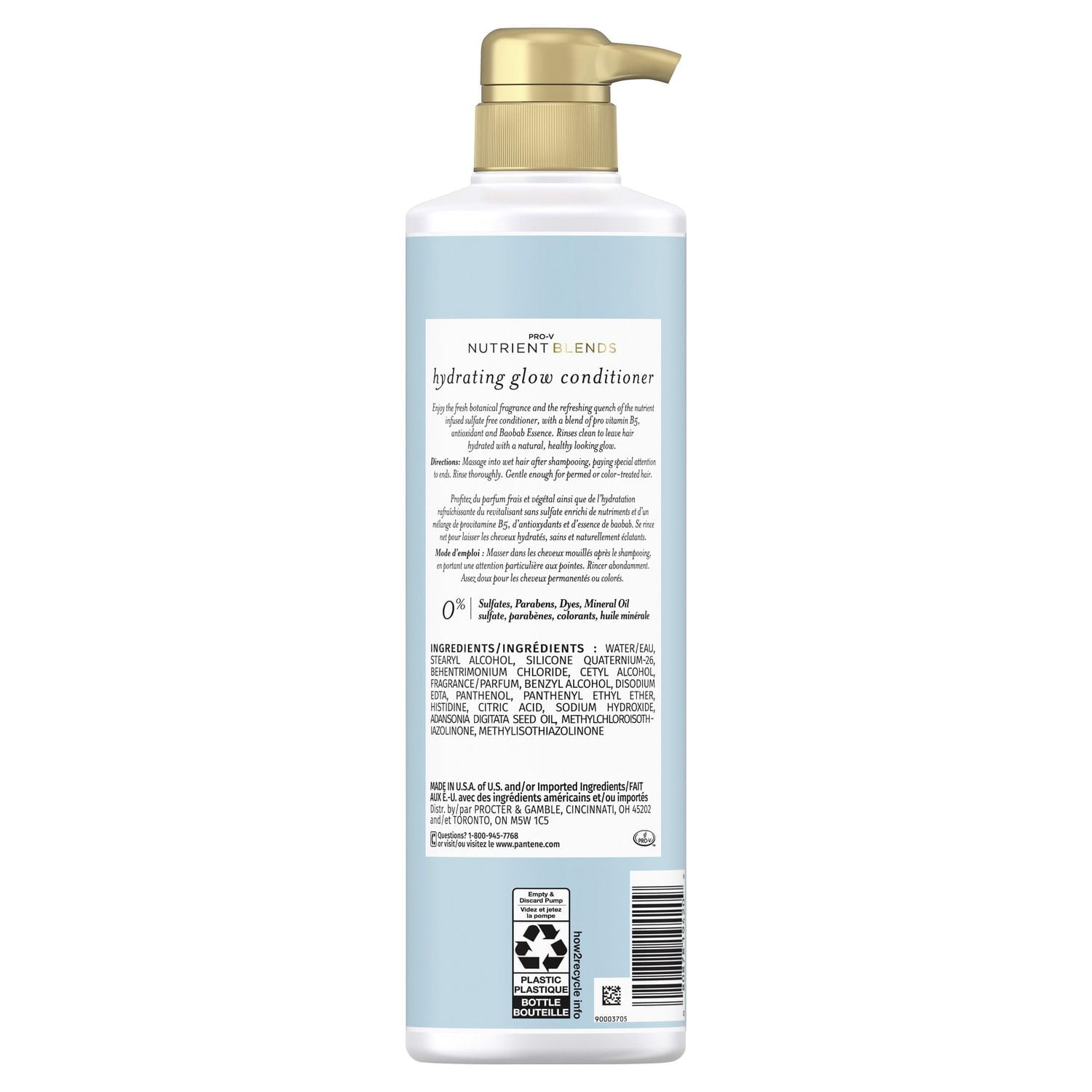 REVITALISANT Éclat hydratant SANS SULFATE PANTENE NUTRIENT BLENDS avec essence de baobab 400 mL