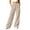 Beige, variant on ClodeEU Women's Drawstring Elastic High Waist Wide Leg Corduroy Pants,Solid Color Loose Casual Trousers With Pockets ,Women's Plus L