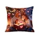 thumbnail image 2 of Hogar y cocina, Decoración del hogar, Decoración navideña, Funda de almohada de lino decorativa navideña con estampado gráfico de animales lindos de 45 x 45 cm, Funda de almohada de lino, 2 of 6