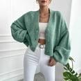 thumbnail image 2 of iHPH7 Cropped Cardigan Sweaters for Women Fall Outfits for Women Casual Outfits for Women Button Down Sweaters for Women Travel Sweater Knits Clothing Fall Fashion Green S, 2 of 9