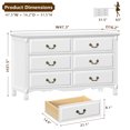 thumbnail image 7 of Gacfiew Classic 6 Drawer Dresser for Bedroom, Solid White Dressers & Chest of Drawers with Wide Storage Cabinet (White), 7 of 7