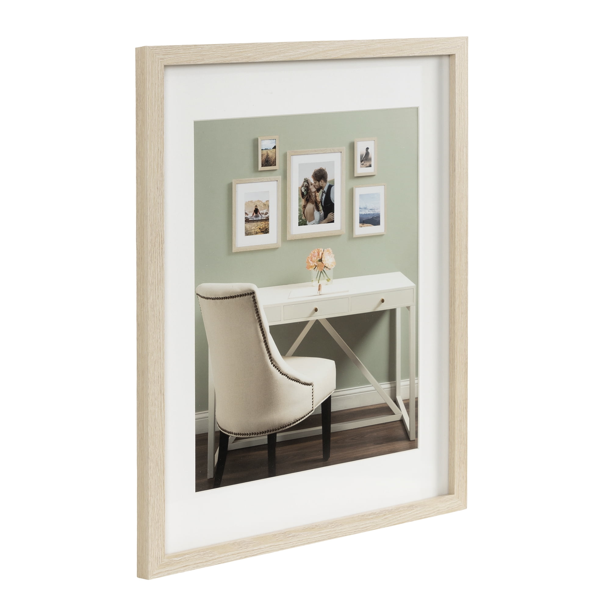 Cadre photo galerie naturel DesignOvation 35,6 cm x 45,7 cm avec passe-partout de 27,9 cm x 35,6 cm