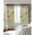 thumbnail image 4 of Spring Floral Kitchen Curtains Vintage Pastoral Flowers Retro Art Cafe Short Curtains for Bathroom Blackout Window Curtain Grommet Small Window Treatment Tier Drapes for Bedroom Living Room 52"x45"x2, 4 of 9