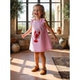 thumbnail image 6 of Toddler Baby Girls Back to School Dress Lobster Embroidery Sleeveless Round Neck A-Line Dress, 6 of 9