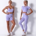 thumbnail image 5 of Conjunto de Yoga sin costuras para mujer, camisas de entrenamiento, pantalones deportivos, sujetador, trajes de gimnasio, conjuntos deportivos, 5 of 5