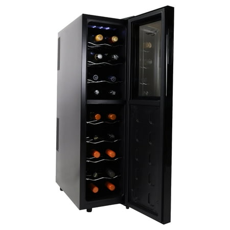 Koolatron 18 Bottle Slim Dual Zone Wine Cooler Freestanding Wine Fridge