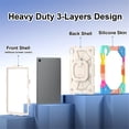 thumbnail image 2 of Heavy Duty Shockproof Case for Samsung Galaxy Tab S10 FE , Galaxy Tab S9 FE , Galaxy Tab S9,Anti drop silicone+PC Layer Protective Case 360 ° Rotating Square Handle Stand With Shoulder Strap,Colorful, 2 of 8