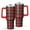 Red and Black, variant on Red Christmas Geometric Snowflake Pattern Tumbler with Handle and Lid,40oz Double Wall Vacuum Insulated Tumbler,Cups Gift for Women and Men