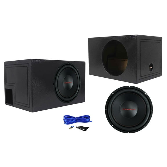 Crunch CRW12D4 12" 800w DVC 4 Ohm Car Audio Subwoofer Vented Sub Box Enclosure