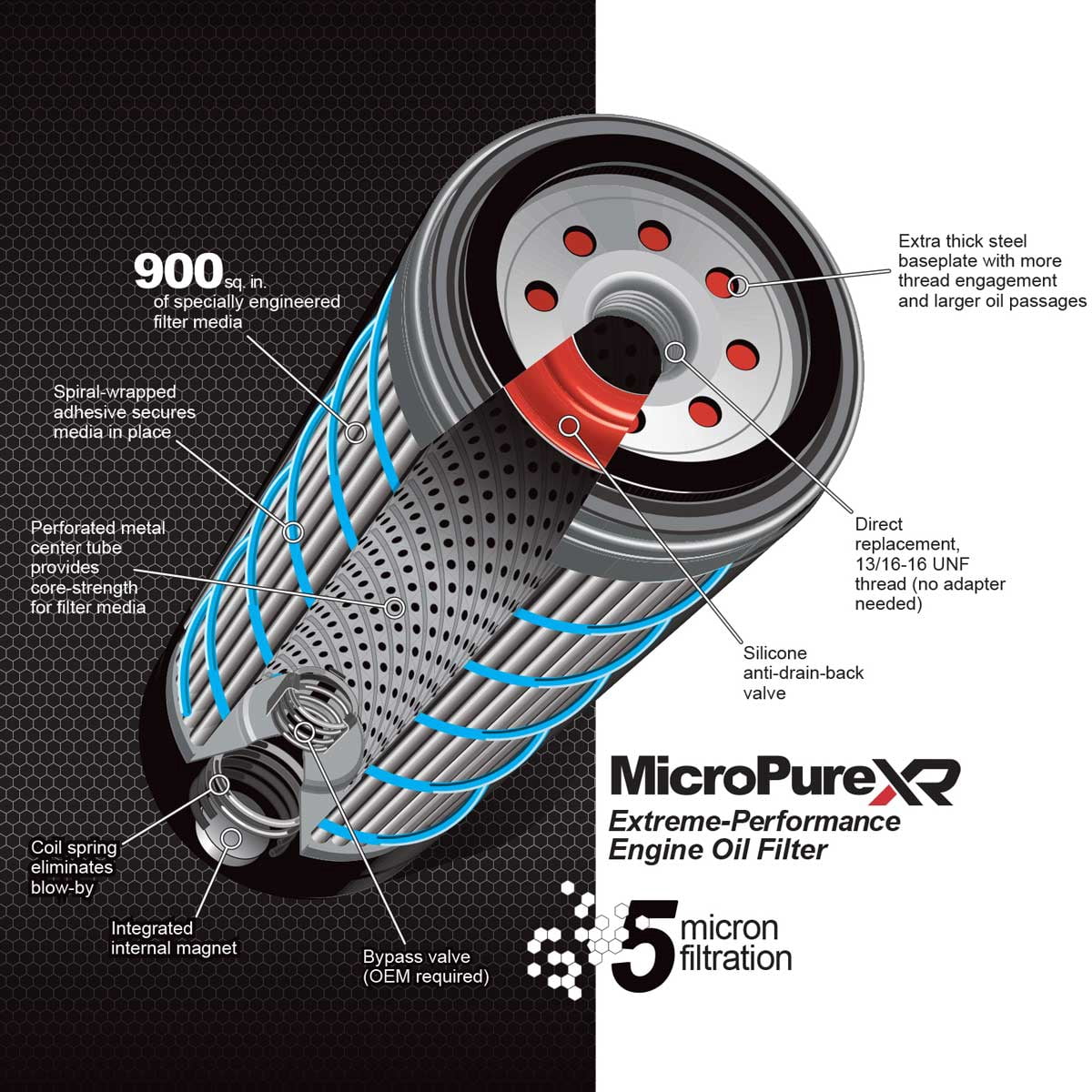 PPE 114000565 01-19 GM 6.6L Duramax Engine Oil Filter MicroPure Extreme TorqSTOP