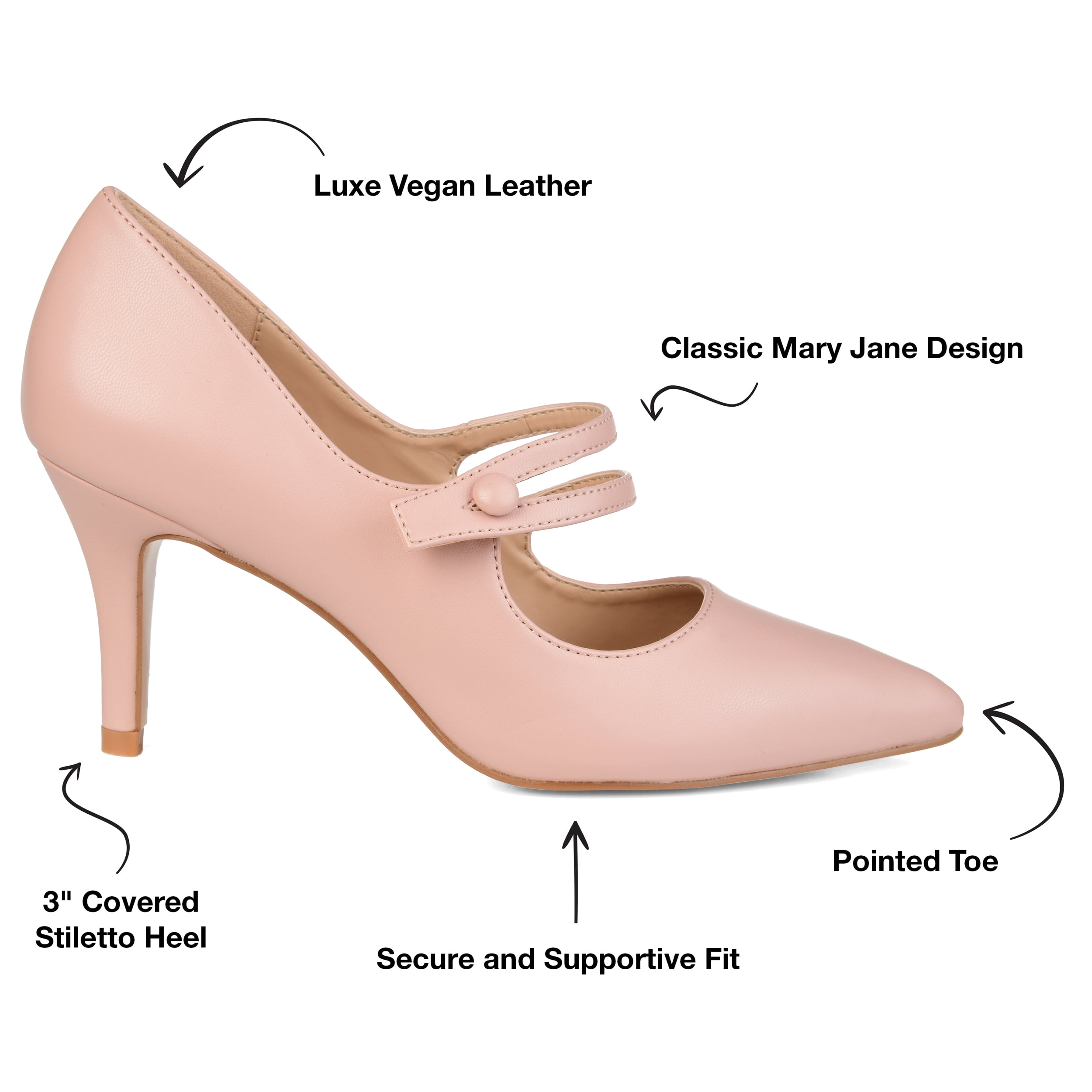 Journee Womens Sidney Pointed Toe Mid Heel Pumps