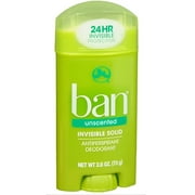 Ban Anti-Perspirant Deodorant Invisible Solid Unscented 2.60 oz 3-Pack