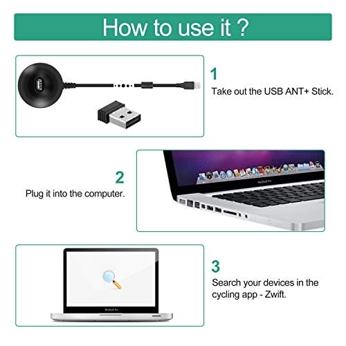 COOSPO USB ANT+ Stick ANT Dongle con 6ft. Cable de extensión compatibl ...