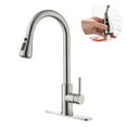 thumbnail image 2 of YACVCL Matte Black Kitchen Faucet With Pull-Down Sprayer - Single Handle Stainless Steel Sink Faucet For Kitchen, RV, Bar 2 of 11