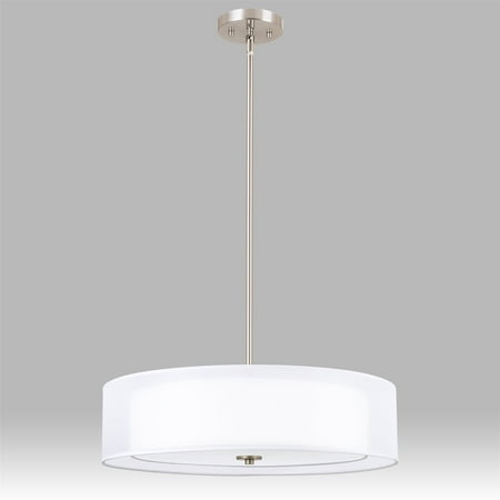 Revel Lindos 20 3 Light Double Drum Chandelier Glass Diffuser Revel Lindos 20 3 Light Double Drum Chandelier Glass Diffuser Stem Hung With Adjule Height Brushed Nickel Com