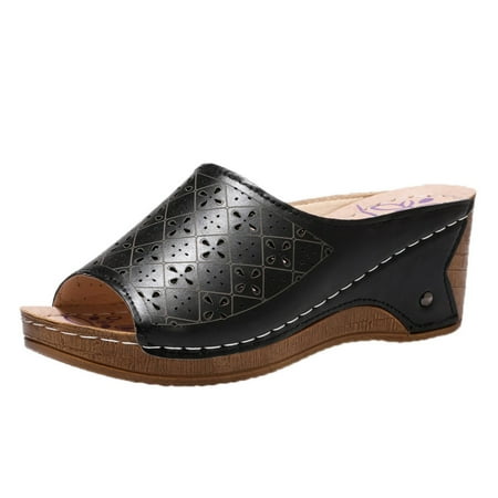 

Women Fashion Sandals Fashion Women s Slope With Thick Bottom Summer And Spring Light Sandals Hollow Peep Toe Size 12 Womens Closed Toe Sandals